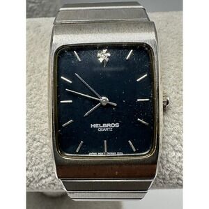 Helbros 50712D New Battery Ladies Tank Watch 24MM 7.5" Silver Tone P100